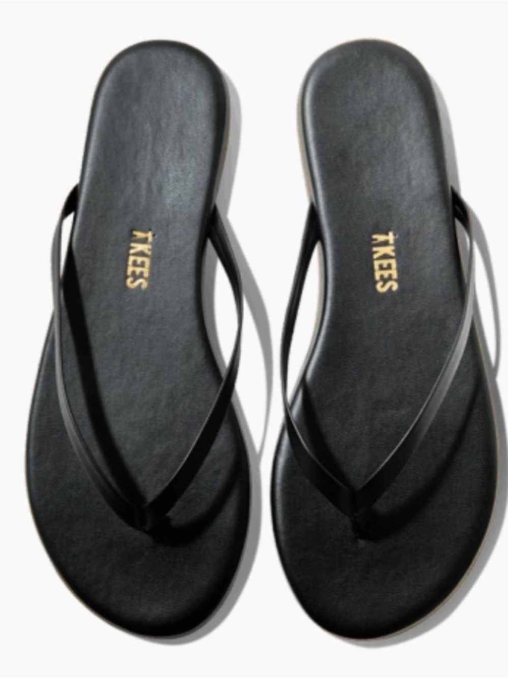TKEES Black Minimal Slim-Strap Sandals
